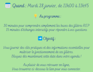 Webinaire REP : au programme